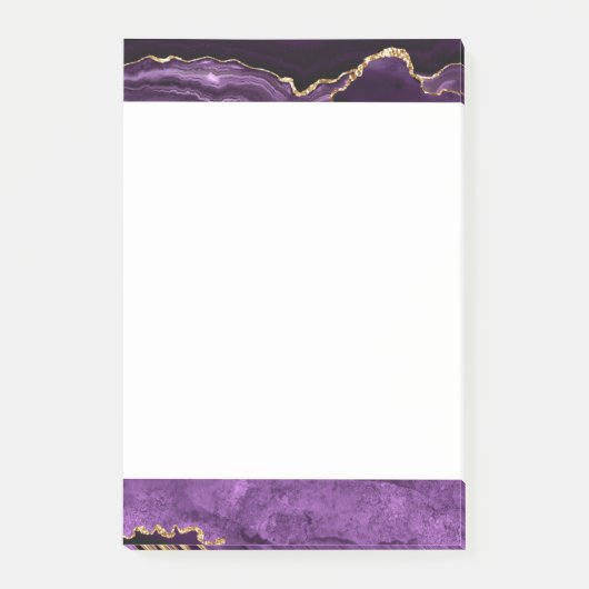 Agate Paarse Violet Gold Glitter Geode Gemstone Post-it® Notes (Voorkant)