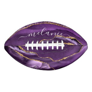 Agate Paarse Violet Gold Glitter Geode Jouw naam American Football