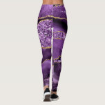 Agate Paarse Violet Gold Glitter Geode Jouw naam Leggings<br><div class="desc">Agate Paarse Violet Gold Glitter Geode Custom Name Sparkle Marble Personalized Birthday - Jubileum of Wedding Gift / Suppliest - Voeg Jouw naam toe - Tekst of verwijder - Maak uw speciale cadeautje - Resize en beweeg of verwijder tekst/elementen met aanpassingsgereedschap. Ontwerp door MIGNED. Zie mijn andere projecten/design en schilderijen....</div>