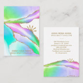 *~* Agate pasta Regenbooggoud Glitter Veinen Visitekaartje (Voorkant / Achterkant)