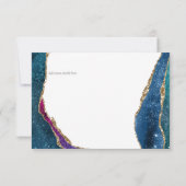 Agate Pink Paarse Floral RSVP Weddenschap Kaart Kl (Achterkant)