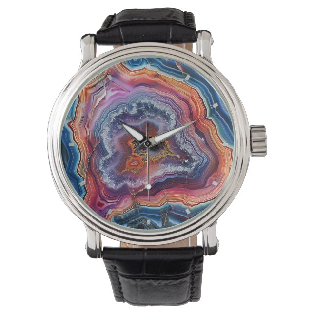 Agate plak horloge (Voorkant)