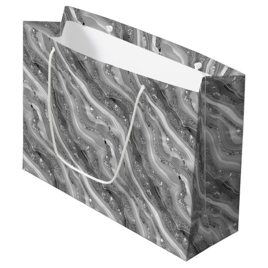 Agate Print Papier Geschenktas Groot Cadeauzakje (Voorkant Gekanteld)