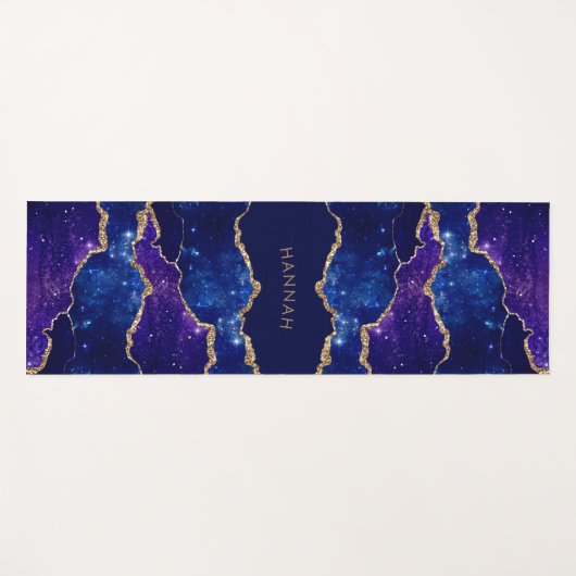 Agate Purple Celestial Custom Name Yogamat (Voorkant (horizontaal))