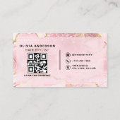 Agate QR Code Hair Stylist Moderne Typografie Visitekaartje (Achterkant)