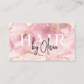 Agate QR Code Hair Stylist Moderne Typografie Visitekaartje (Voorkant)