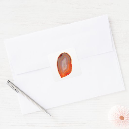 Agate Red Vierkante Sticker (Envelop)