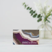 Agate Rock Geode Amethyst Crystals Visitekaartje (Staand voorkant)