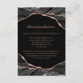 Agate Roos Gold Foil Black Wedding Accommodations Informatiekaartje (Voorkant)