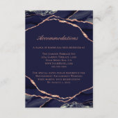 Agate Roos Gold Foil marine Wedding Accommodations Informatiekaartje (Voorkant)
