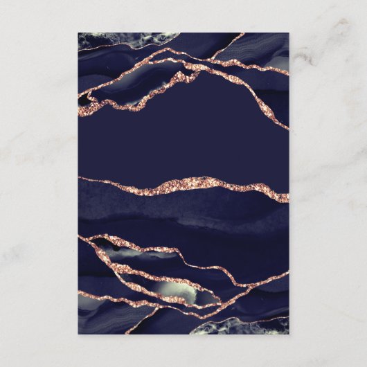 Agate Roos Gold Foil marine Wedding Accommodations Informatiekaartje (Achterkant)