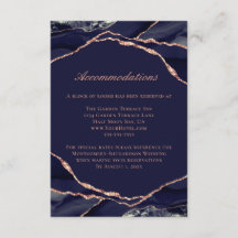 Agate Roos Gold Foil marine Wedding Accommodations
