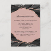 Agate Roos Gold Foil Wedding Accommodations Informatiekaartje (Voorkant)