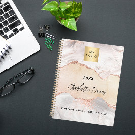 Agate roos gouden business logo elegant 2026 planner