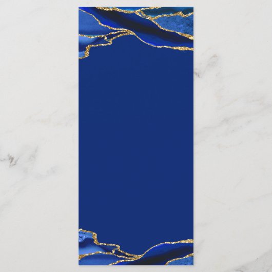 Agate Royal Blue en Gold Menu (Achterkant)