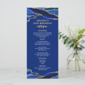 Agate Royal Blue en Gold Menu (Staand voorkant)