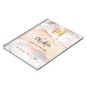 Agate roze goud logo monogram elegante zakelijke notitieboek (Linkerzijde)