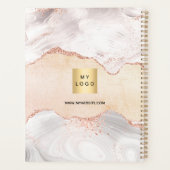 Agate roze goud monogram logo zakelijk 2027 planner (Achterkant)