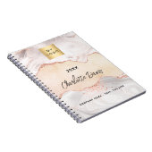 Agate roze gouden zakelijk logo elegant notitieboek (Rechterzijde)