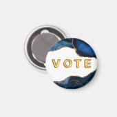 Agate Saffier met Gouden Aders Stem Magneet (Voorkant / Achterkant)