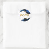 Agate Saffier met Gouden Aders Stem Ronde Sticker (Tas)