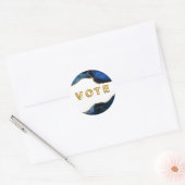Agate Saffier met Gouden Aders Stem Ronde Sticker (Envelop)