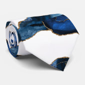 Agate Sapphire with Gold Veins Stropdas (Opgerold)