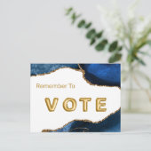 Agate Sapphire with Gold Veins Vote Briefkaart (Staand voorkant)