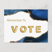 Agate Sapphire with Gold Veins Vote Briefkaart (Voorkant)