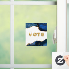 Agate Sapphire with Gold Veins Vote Raamsticker