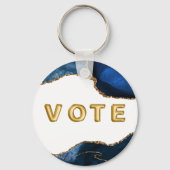 Agate Sapphire with Gold Veins Vote Sleutelhanger (Achterkant)