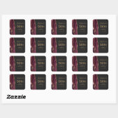 Agate Script Burgundy Goud Donker 50ste Verjaardag Vierkante Sticker (Vel)
