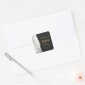 Agate Script Grijs Wit Goud Donker 50ste Verjaarda Vierkante Sticker (Envelop)