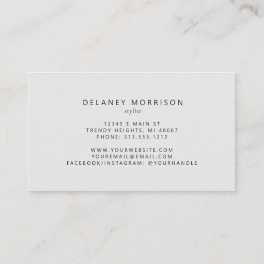 Agate Silk Gray White Luxe Visitekaartje (Achterkant)