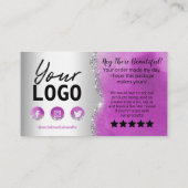 Agate Silver Paars Dank u Visitekaartje (Achterkant)