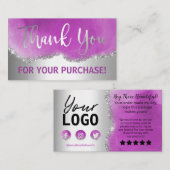 Agate Silver Paars Dank u Visitekaartje (Voorkant / Achterkant)