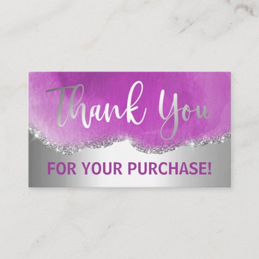 Agate Silver Paars Dank u Visitekaartje (Voorkant)
