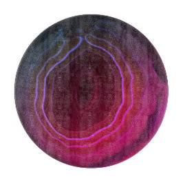 Agate slice magenta roze, ongebruikelijke moderne  snijplank