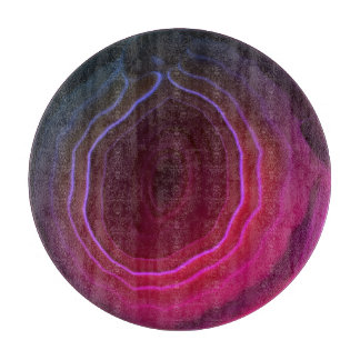 Agate slice magenta roze, ongebruikelijke moderne  snijplank