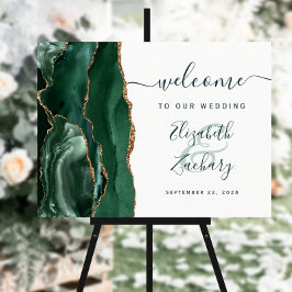 Agate Smaragd Goud Groen Schrift Trouw Welkom