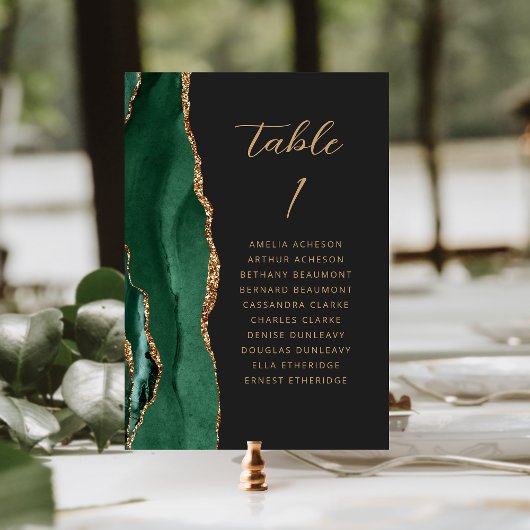 Agate Smaragdgroene Gouden Moderne Scriptie Bruilo Kaart