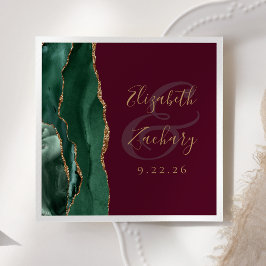Agate Smaragdgroene Gouden Schrift Burgundy Bruilo Servet