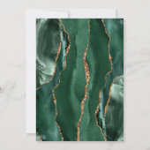 Agate Smaragdgroene Gouden Script Donkere Huwelijk Save The Date (Achterkant)