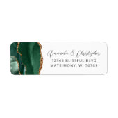 Agate Smaragdgroene Huwelijks Retouradres Etiket (Voorkant)
