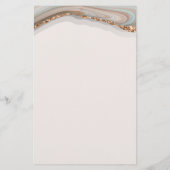 Agate Steen Marmer Monogram Naam Briefpapier (Achterkant)