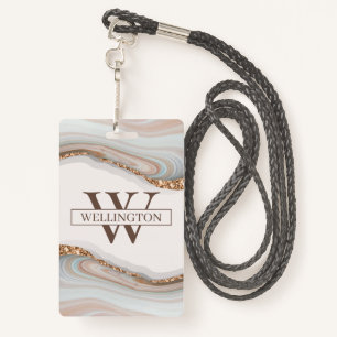 Agate Stone Marble Badge