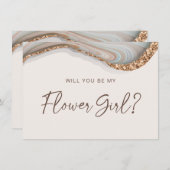 Agate Stone Marble Bloemenmeisje Kaart (Voorkant / Achterkant)