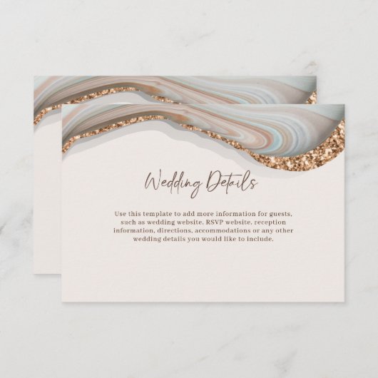 Agate Stone Marble Enclosure Card Informatiekaartje (Voorkant / Achterkant)