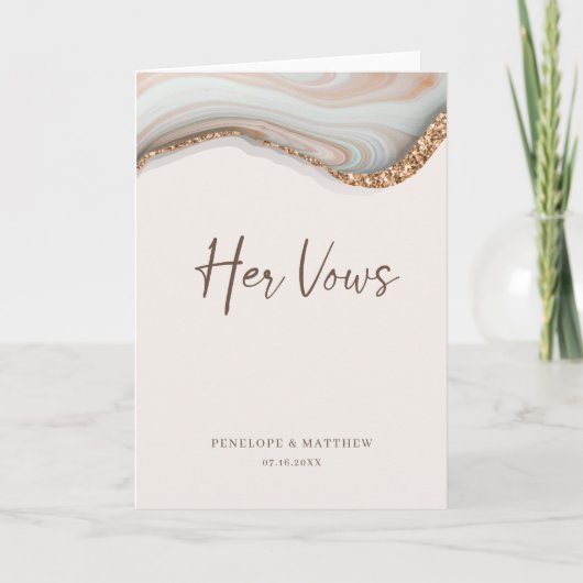 Agate Stone Marble her Vows Card Kaart (Voorkant)