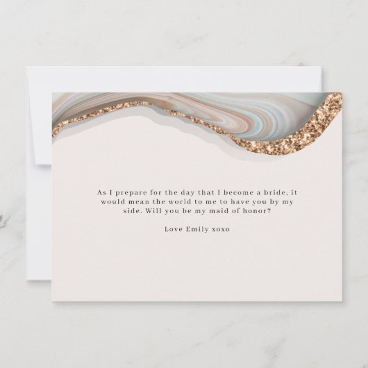 Agate Stone Marble Maid of Honor Kaart (Achterkant)
